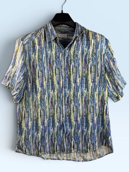 Jhane Barnes Other - Jhane Barnes Multicolor Blue Striped Short-Sleeve Button Shirt